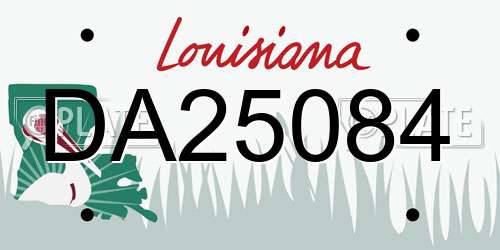 DA25084 Louisiana License Plate