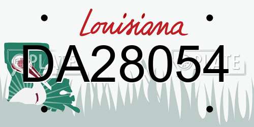 DA28054 Louisiana License Plate