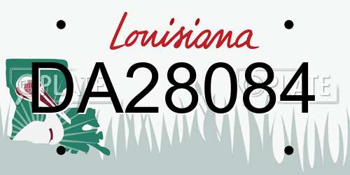 DA28084 Louisiana License Plate