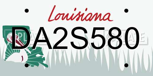DA2S580 Louisiana License Plate