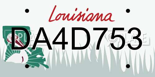 DA4D753 Louisiana License Plate