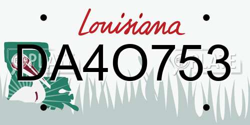 DA4O753 Louisiana License Plate
