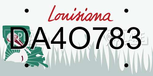 DA4O783 Louisiana License Plate