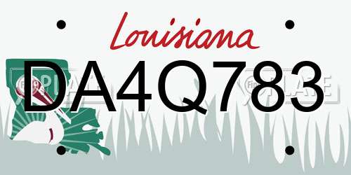 DA4Q783 Louisiana License Plate
