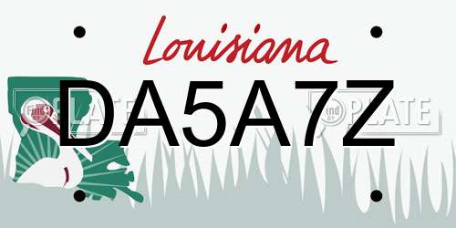 DA5A7Z Louisiana License Plate