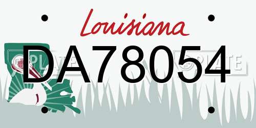 DA78054 Louisiana License Plate