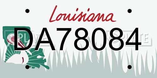 DA78084 Louisiana License Plate