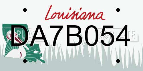 DA7B054 Louisiana License Plate