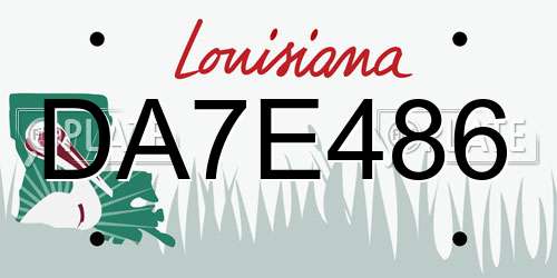 DA7E486 Louisiana License Plate