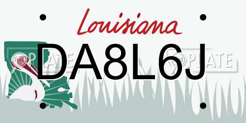 DA8L6J Louisiana License Plate