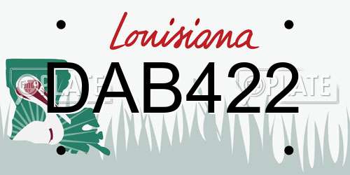 DAB422 Louisiana License Plate