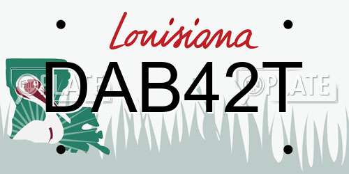DAB42T Louisiana License Plate