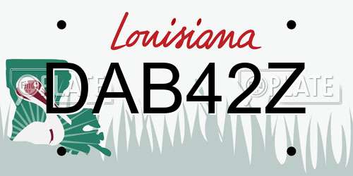DAB42Z Louisiana License Plate