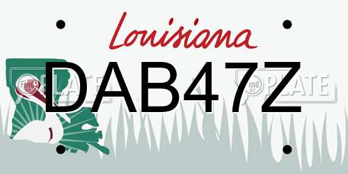 DAB47Z Louisiana License Plate