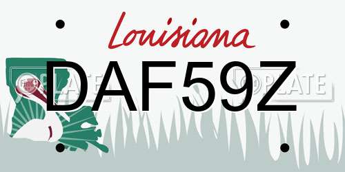 DAF59Z Louisiana License Plate