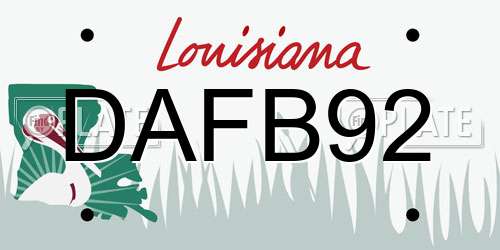 DAFB92 Louisiana License Plate