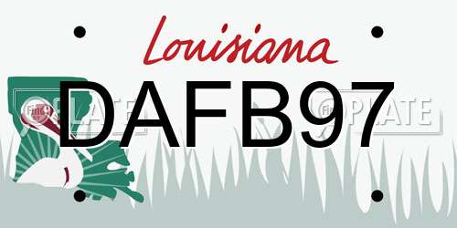 DAFB97 Louisiana License Plate