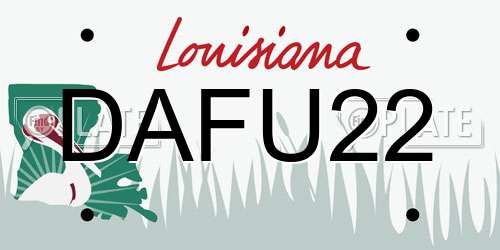 DAFU22 Louisiana License Plate