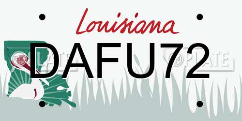 DAFU72 Louisiana License Plate