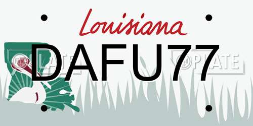 DAFU77 Louisiana License Plate