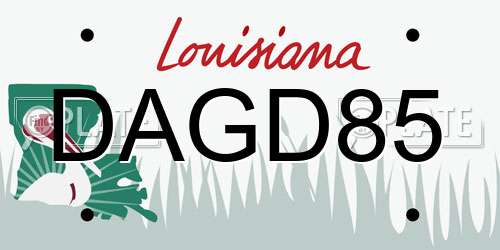 DAGD85 Louisiana License Plate