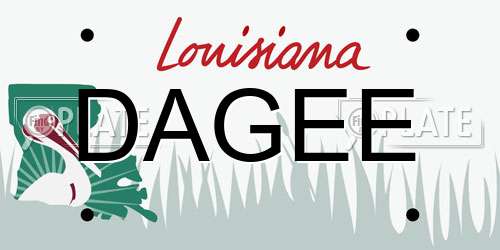 DAGEE Louisiana License Plate