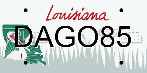 DAGO85 Louisiana License Plate