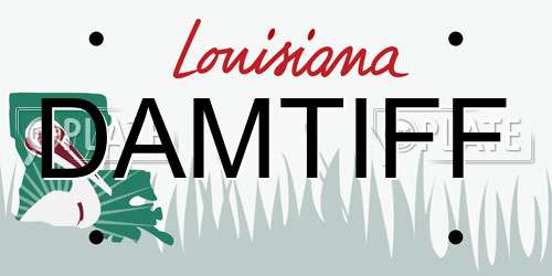 DAMTIFF Louisiana License Plate