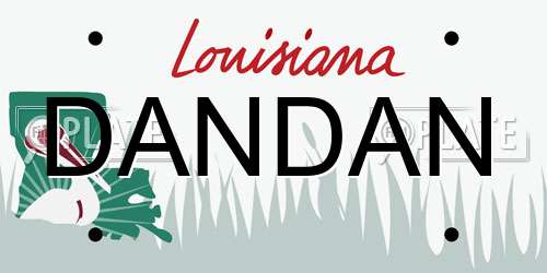 DANDAN Louisiana License Plate
