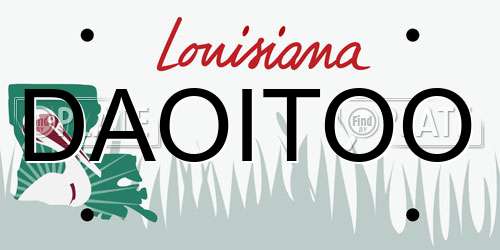 DAOITOO Louisiana License Plate