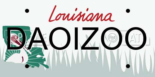 DAOIZOO Louisiana License Plate