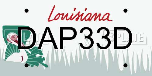 DAP33D Louisiana License Plate