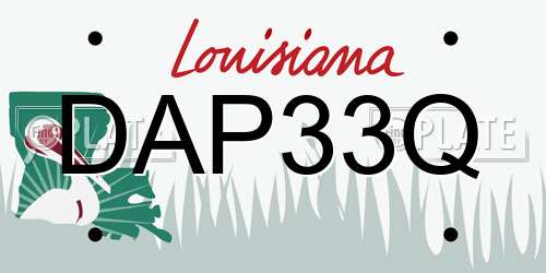 DAP33Q Louisiana License Plate