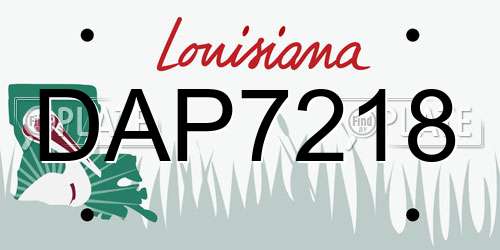 DAP7218 Louisiana License Plate