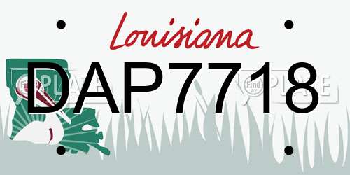 DAP7718 Louisiana License Plate