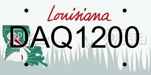 DAQ1200 Louisiana License Plate