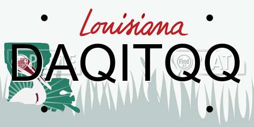 DAQITQQ Louisiana License Plate