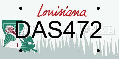 DAS472 Louisiana License Plate