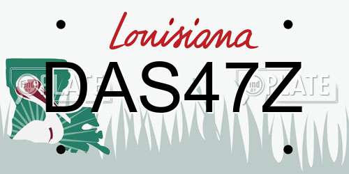 DAS47Z Louisiana License Plate