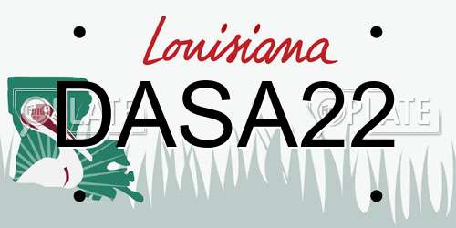 DASA22 Louisiana License Plate