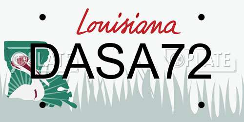 DASA72 Louisiana License Plate