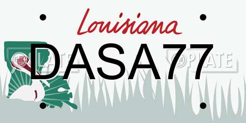 DASA77 Louisiana License Plate