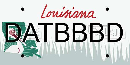 DATBBBD Louisiana License Plate
