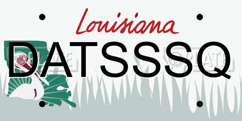 DATSSSQ Louisiana License Plate