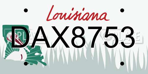 DAX8753 Louisiana License Plate