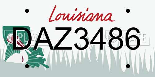 DAZ3486 Louisiana License Plate