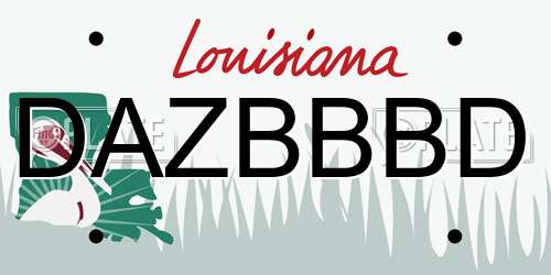 DAZBBBD Louisiana License Plate