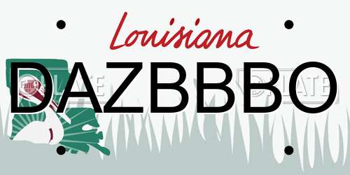 DAZBBBO Louisiana License Plate