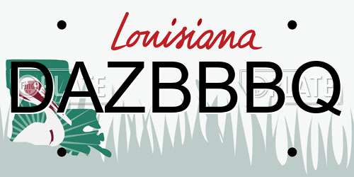 DAZBBBQ Louisiana License Plate