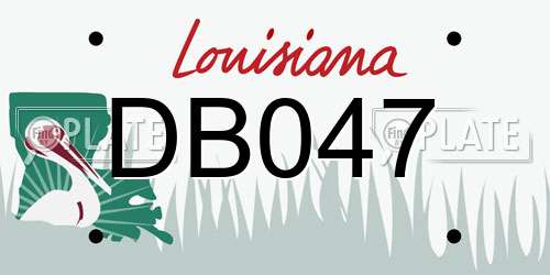 DB047 Louisiana License Plate